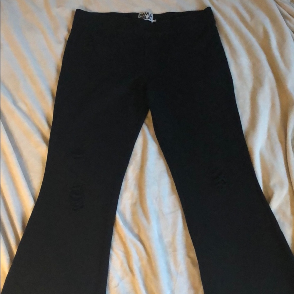 Pam & Gela flared black large sweatpants